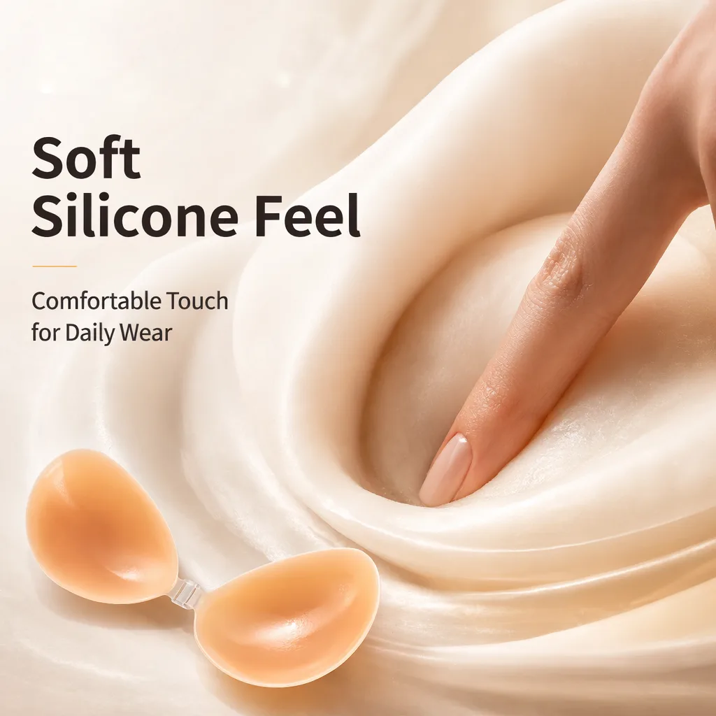 Adhesive Strapless Thick Silicone Bra