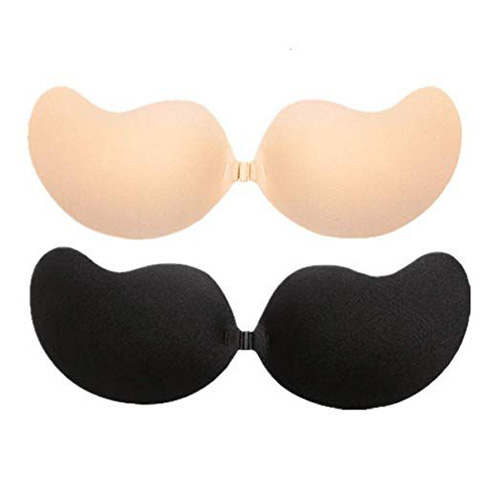 Nude & Black Deep V Adhesive Bra