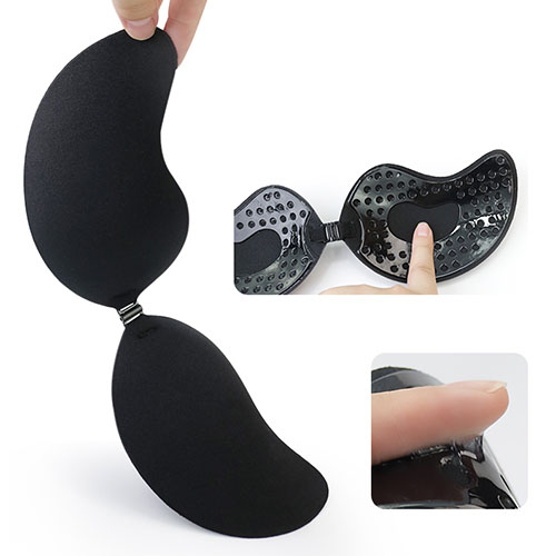 Nude & Black Deep V Adhesive Bra