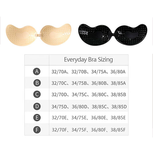 Nude & Black Deep V Adhesive Bra