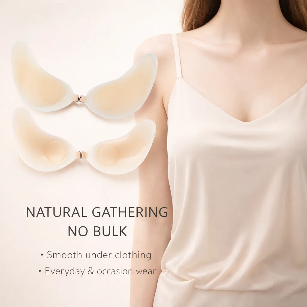 Adhesive Invisible Gathering Bra