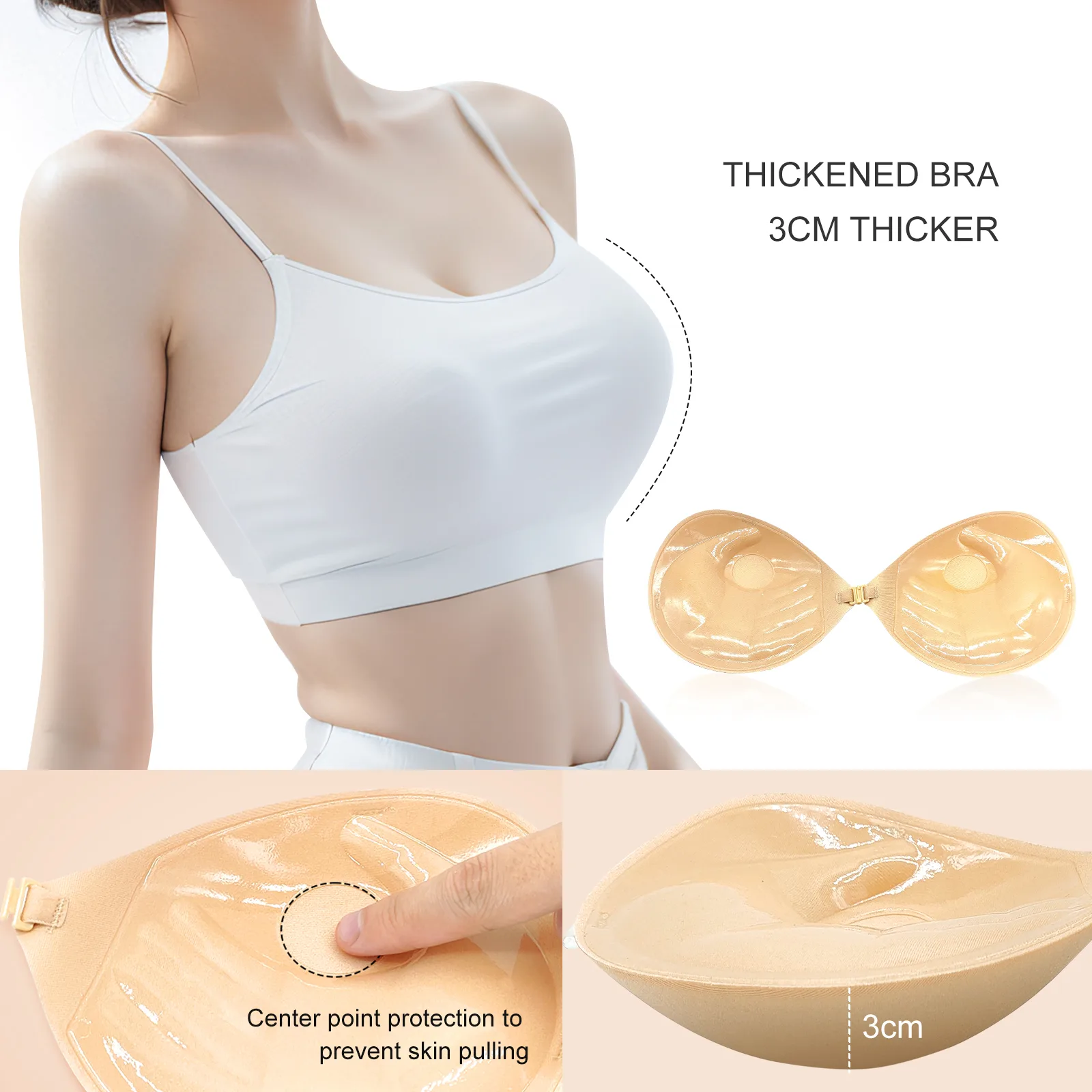 Seamless Stick-On Push-Up Bra